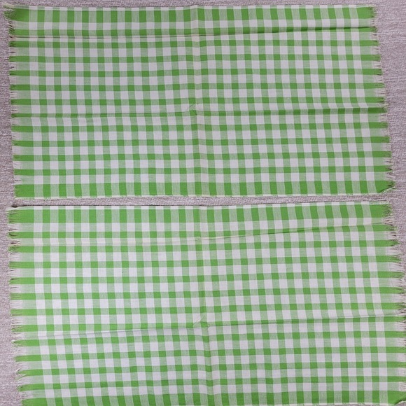 VTG Cannon Tea Towel Kitchen Dish Rag Green Gingham Linen Deadstock Set of 2 - Picture 9 of 11